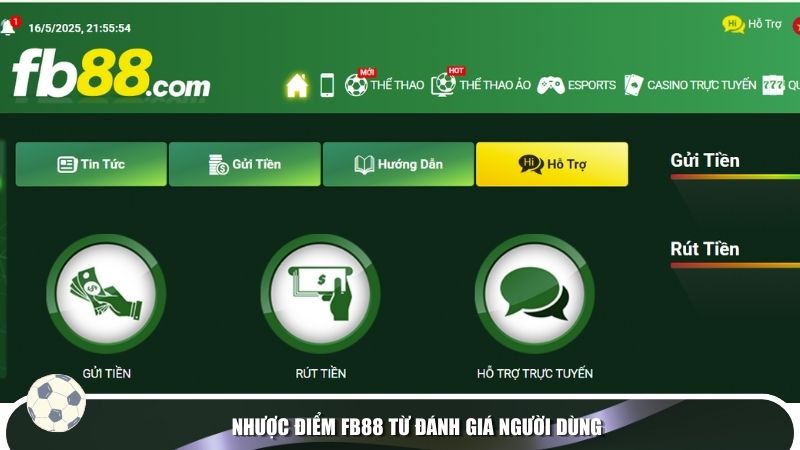 Nhược điểm FB88 từ đánh giá người dùng