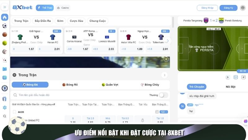 Ưu điểm nổi bật khi đặt cược tại 8XBET